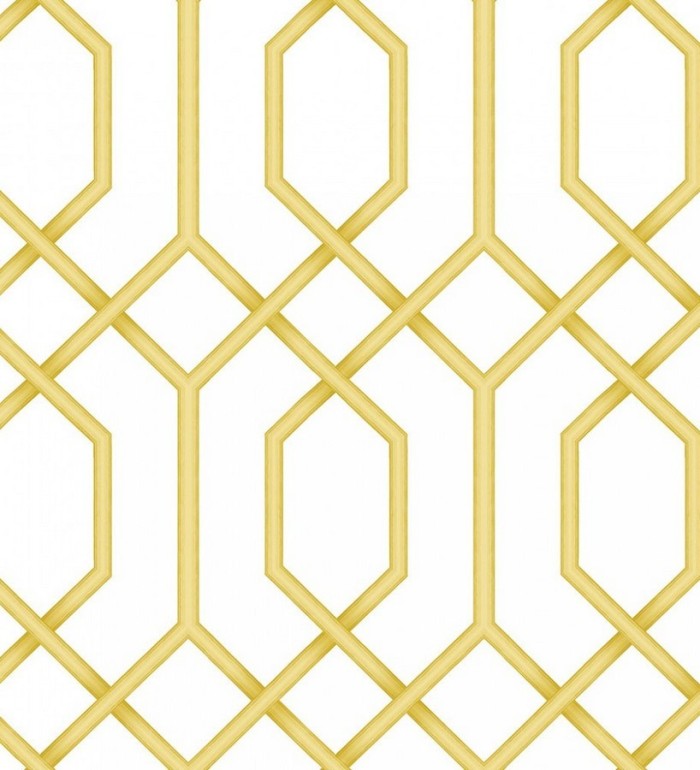 Papel pintado celosía amarilla geométrica estilo moderno - Hexagon Modern 125834