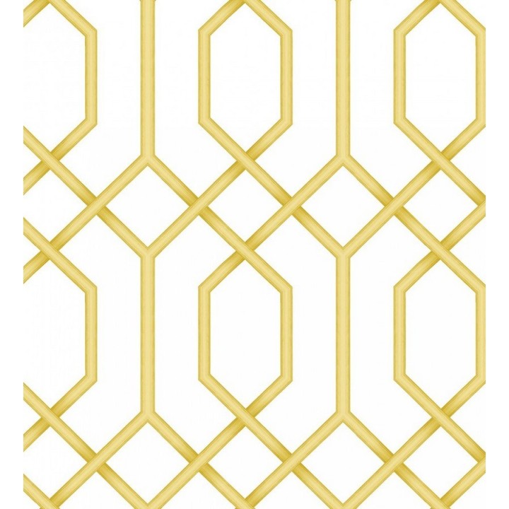 Papel pintado celosía amarilla geométrica estilo moderno - Hexagon Modern 125834