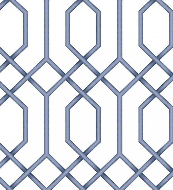 Papel pintado celosía azul geométrica estilo moderno - Hexagon Modern 125835