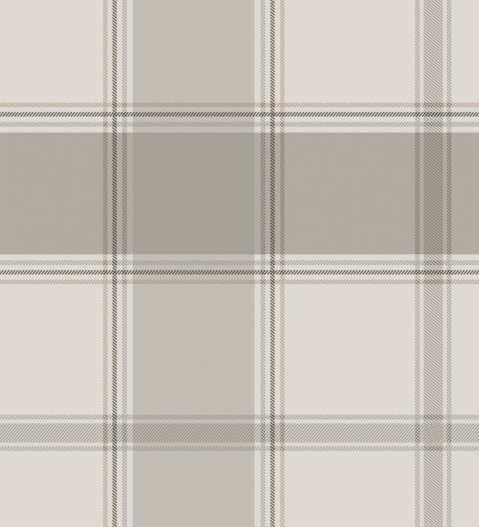 Papel pintado de cuadros escoceses en color beige - Hamilton Tartan 683364