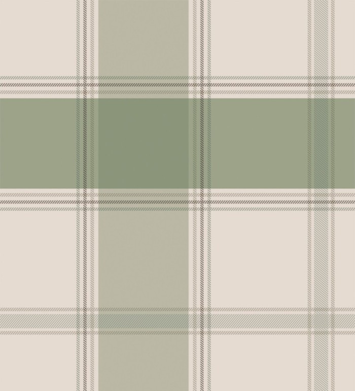 Papel pintado de cuadros escoceses en color verde - Hamilton Tartan 683365