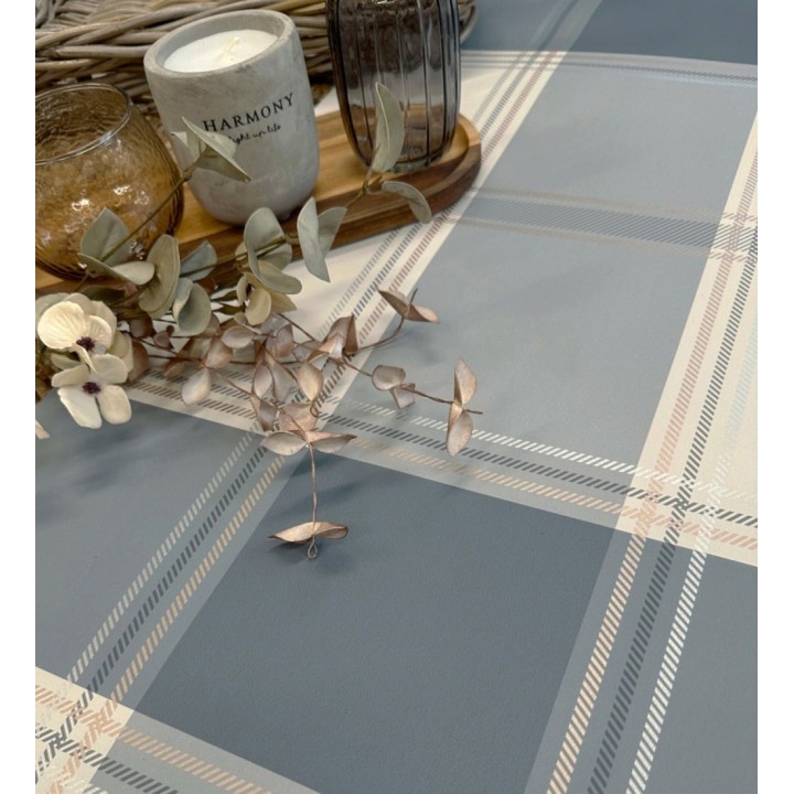 Papel pintado de cuadros escoceses en color azul - Hamilton Tartan 683366