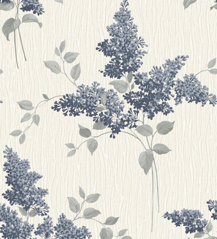 Papel pintado ramos de flores con fondo en relieve efecto textil - Blossom Cascade 683375