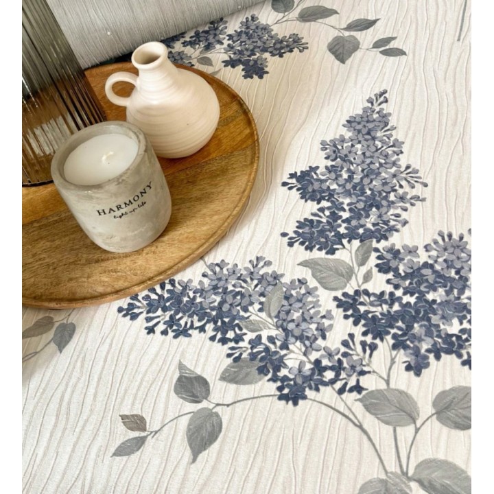Papel pintado ramos de flores con fondo en relieve efecto textil - Blossom Cascade 683375