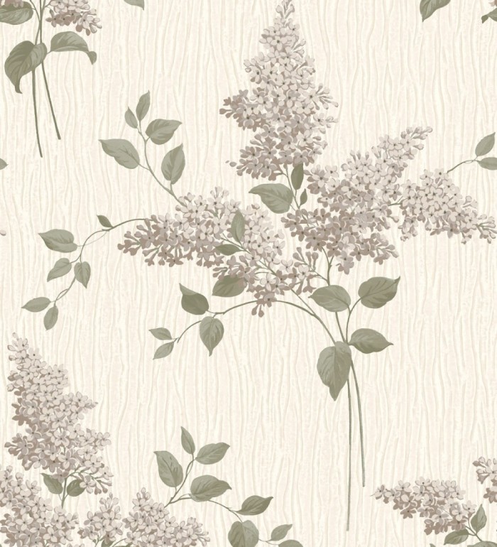 Papel pintado ramos de flores con fondo en relieve efecto textil - Blossom Cascade 683376