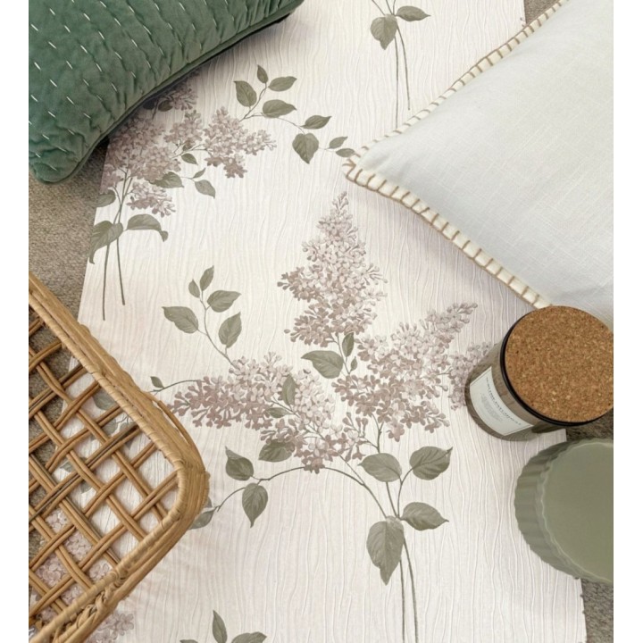 Papel pintado ramos de flores con fondo en relieve efecto textil - Blossom Cascade 683376