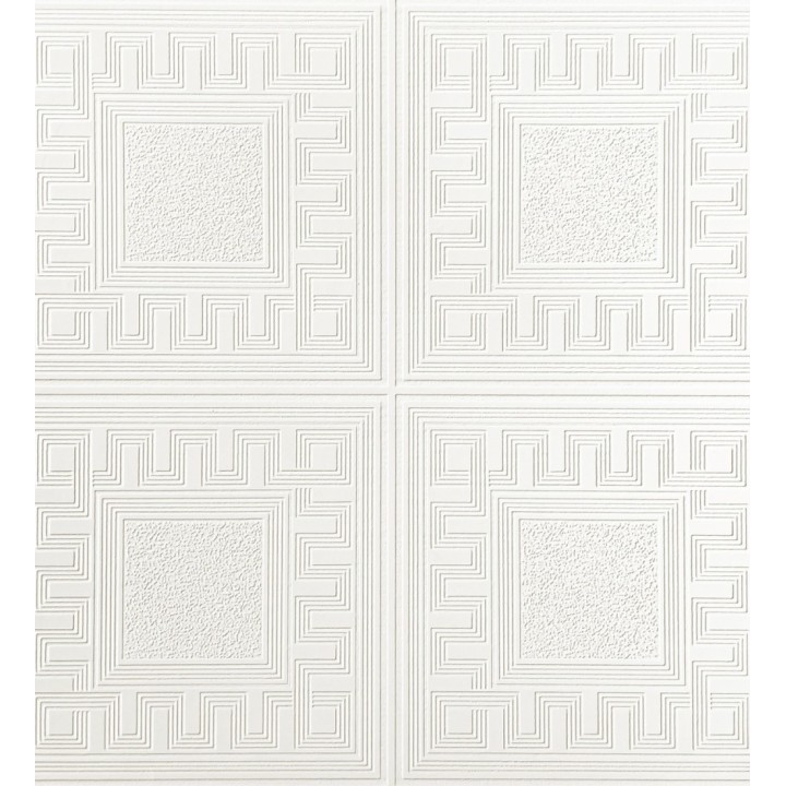 Papel pintado para techos con diseño de mosaico griego en relieve repintable - Hermes Panels 683380