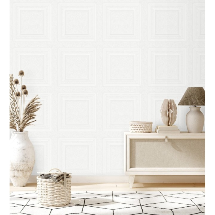 Papel pintado para techos con paneles en relieve en forma de cuadros repintables - Cambridge Panels 683381