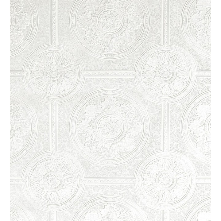 Papel pintado para techos blanco en relieve con diseño ornamental estilo neoclásico - Neoclassical Majesty 683385