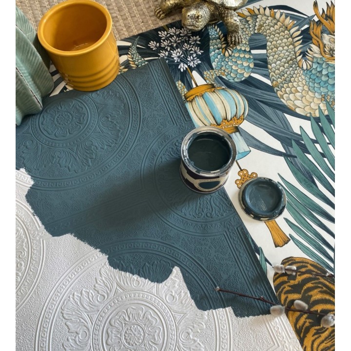 Papel pintado para techos blanco en relieve con diseño ornamental estilo neoclásico - Neoclassical Majesty 683385