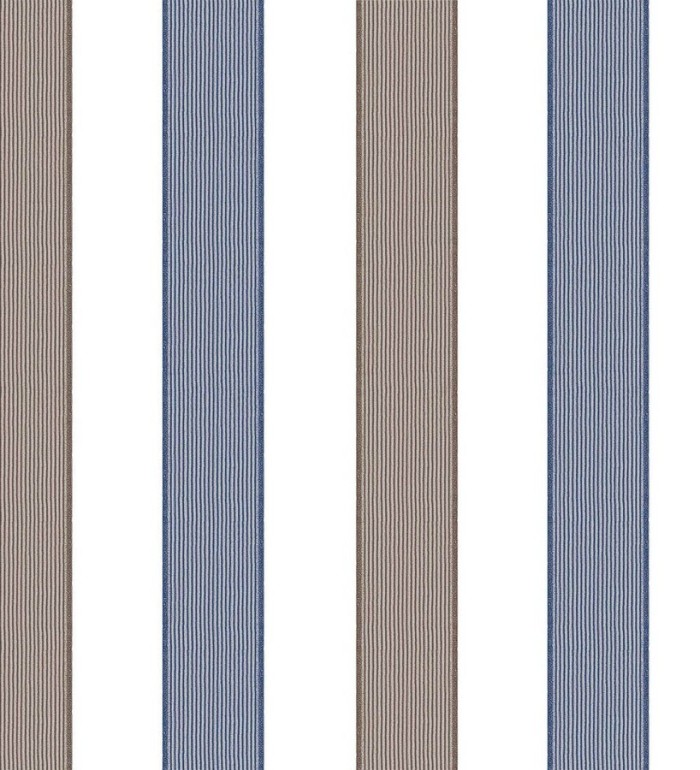 Papel pintado rayas modernas blanco, azul y marrón - Raya Messina 125859