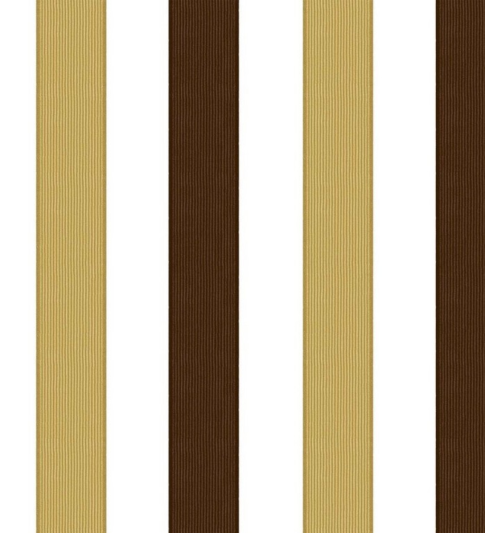 Papel pintado rayas modernas blanco, marrón y dorado - Raya Messina 125860