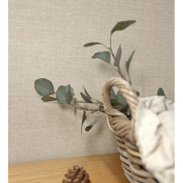 Papel pintado lino texturado estilo natural color beige - Harvest Fabric 683395