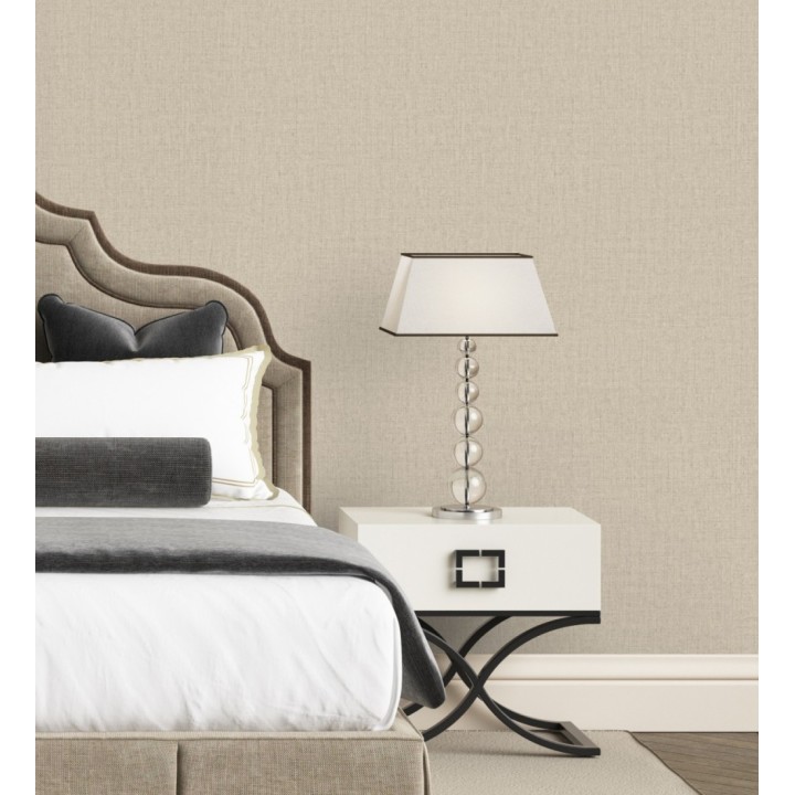 Papel pintado lino texturado estilo natural color beige - Harvest Fabric 683395