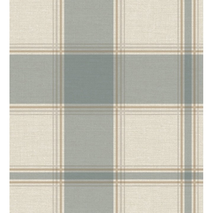 Papel pintado de cuadros escoceces en textura lino estilo natural - Scottish Harland 683397