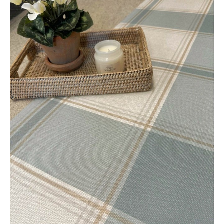 Papel pintado de cuadros escoceces en textura lino estilo natural - Scottish Harland 683397