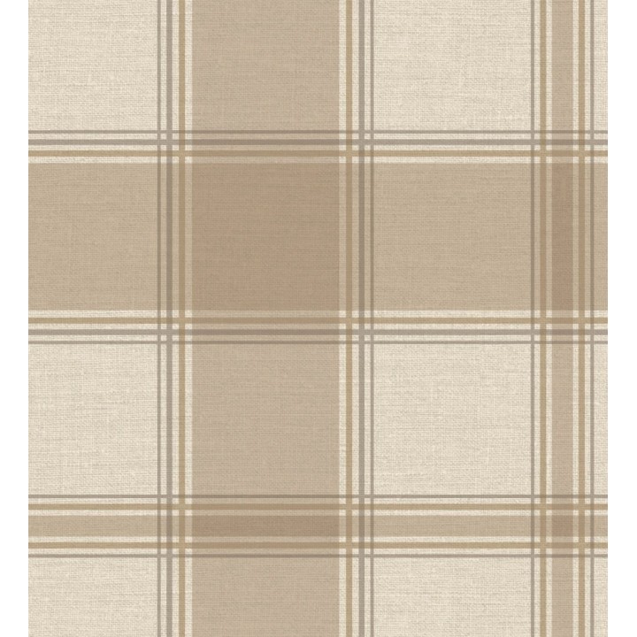 Papel pintado de cuadros escoceces en textura lino estilo natural - Scottish Harland 683398