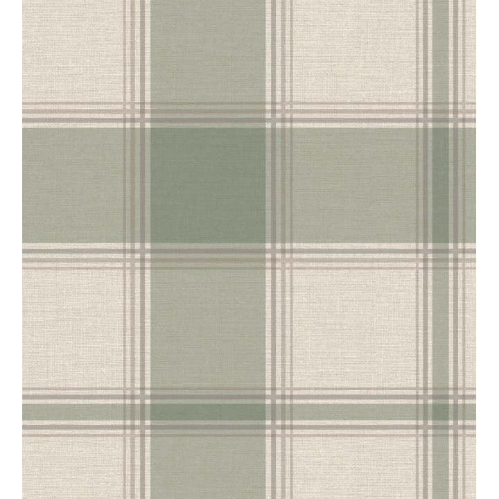 Papel pintado de cuadros escoceces en textura lino estilo natural - Scottish Harland 683399