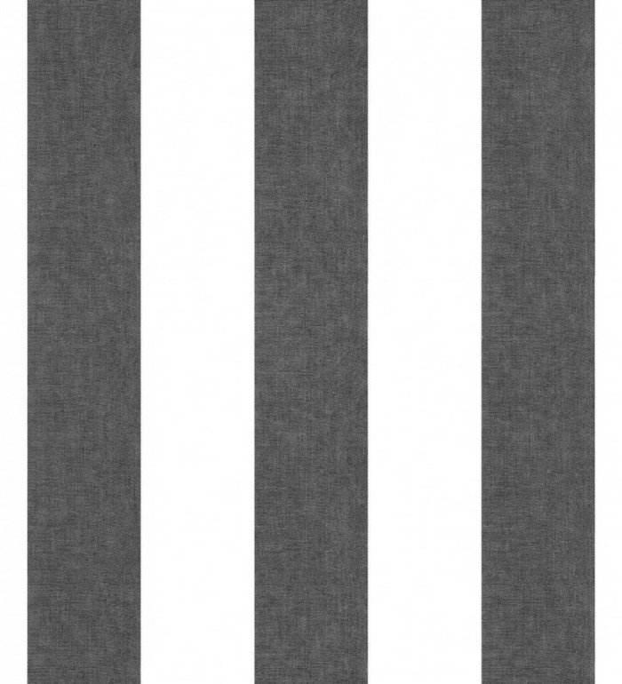 Papel pintado rayas blanco y gris oscuro - Raya Shannon 125863