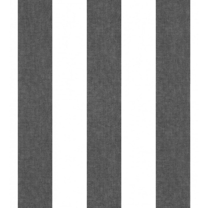 Papel pintado rayas blanco y gris oscuro - Raya Shannon 125863