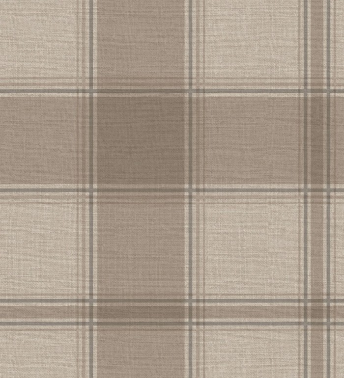 Papel pintado de cuadros escoceces en textura lino estilo natural - Scottish Harland 683400