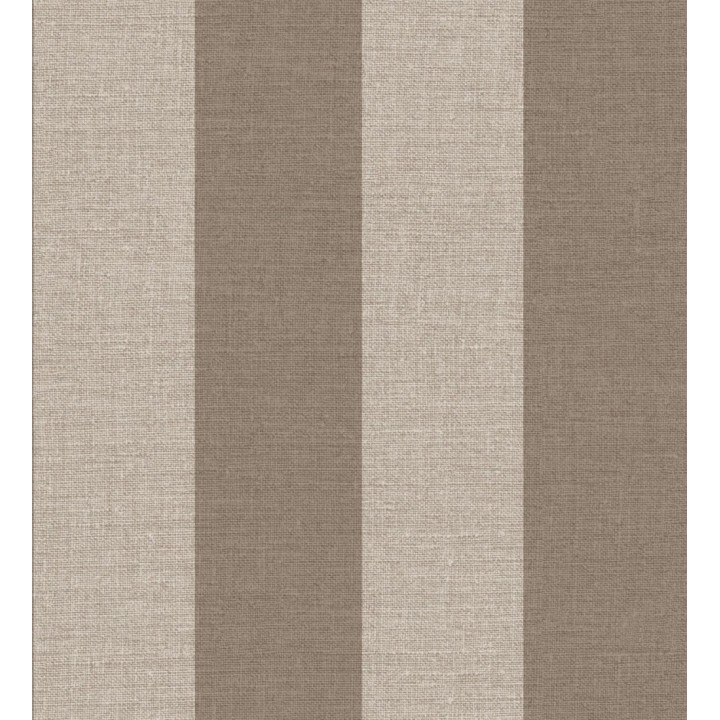 Papel pintado de rayas con textura lino estilo natural tonos marrones y beige - Harvest Stripe 683402