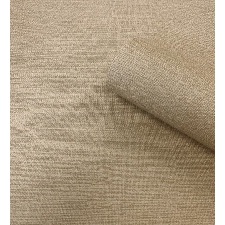 Papel pintado lino texturado estilo natural color beige tostado - Harvest Fabric 683403