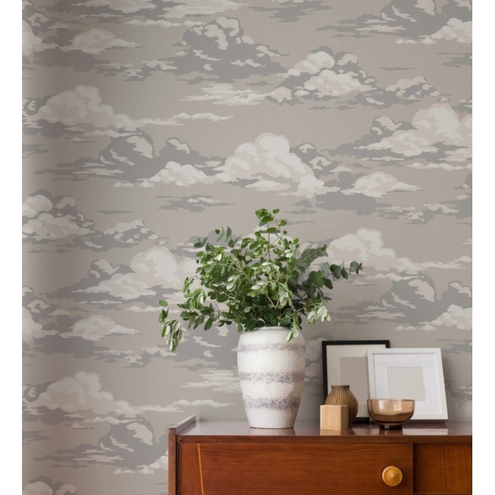 Papel pintado de nubes estilizadas en tonos relajante beiges - Clouds Serenity 683416