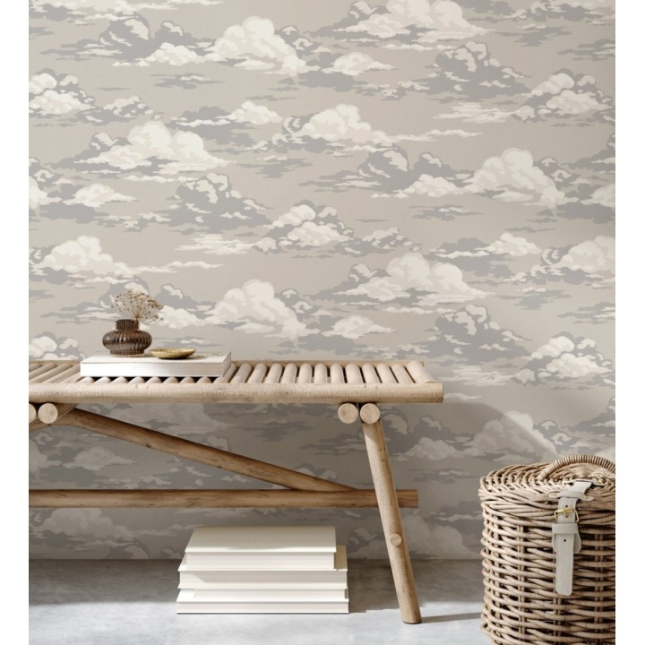 Papel pintado de nubes estilizadas en tonos relajante beiges - Clouds Serenity 683416