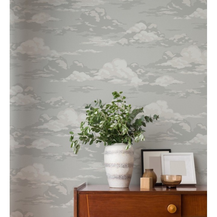 Papel pintado de nubes estilizadas en tonos relajante grises - Clouds Serenity 683417