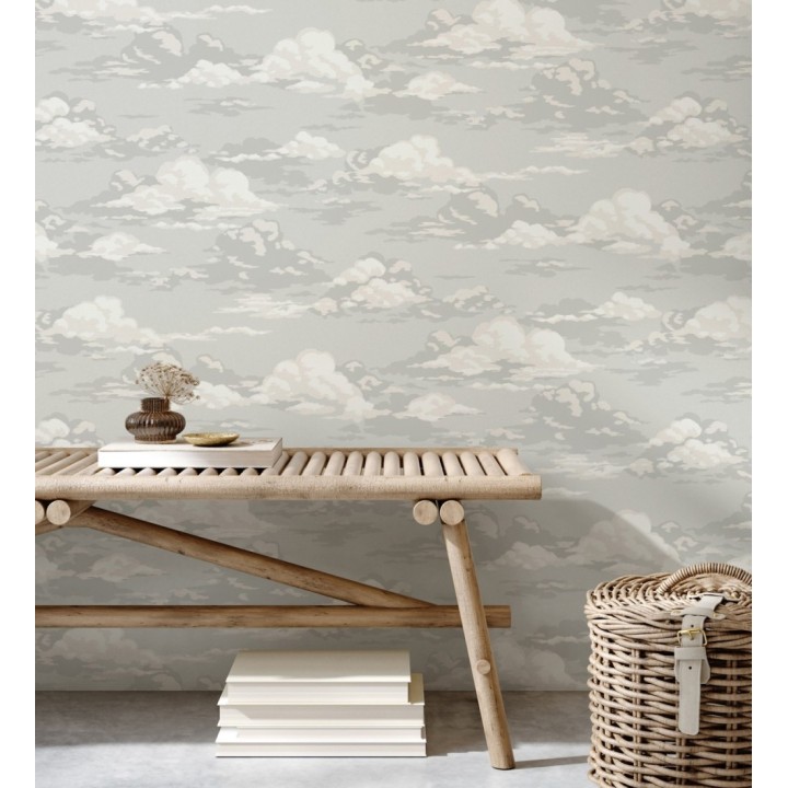 Papel pintado de nubes estilizadas en tonos relajante grises - Clouds Serenity 683417