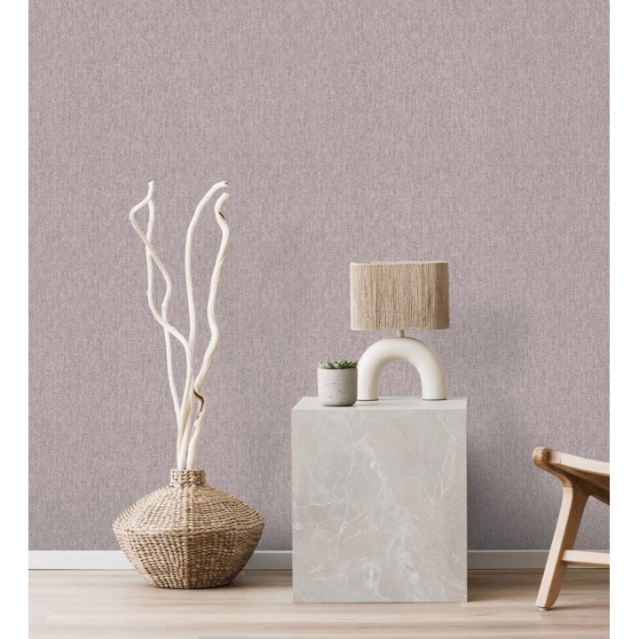 Papel pintado de espigas sobre tejido jaspeado en tonos malva tostado - Charleston Spike 683433