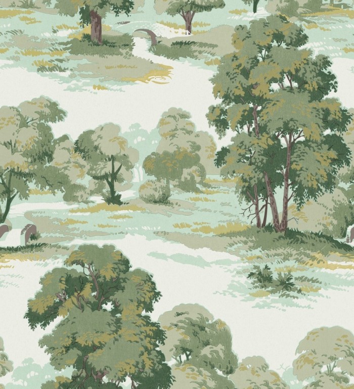Papel pintado de paisaje campestre con árboles en tonos verdes - Haldon Forest 683436
