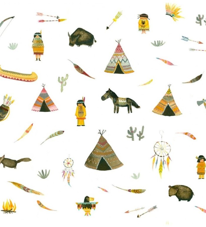 Papel pintado infantil campamento indio - Onawa Camp 125877