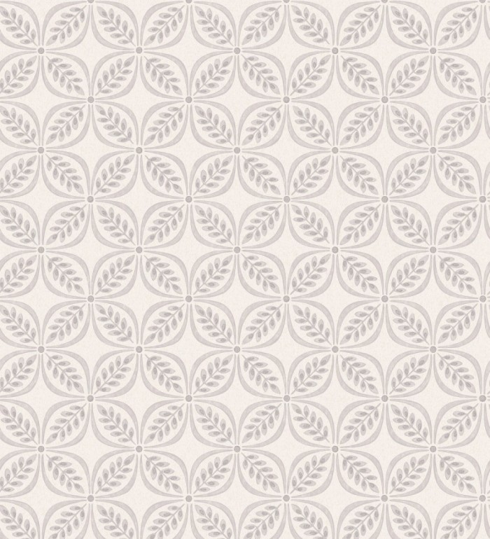 Papel pintado con motivo botánico con formas geométricas color gris - William Mosaic 683440