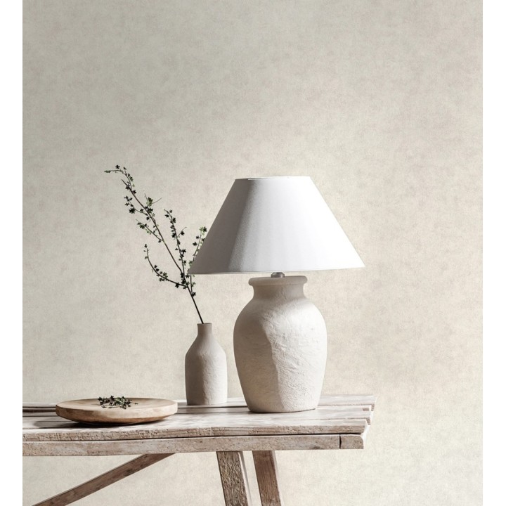 Papel pintado liso con textura arcillosa y acabado natural en color gris taupe claro - William Texture 683443