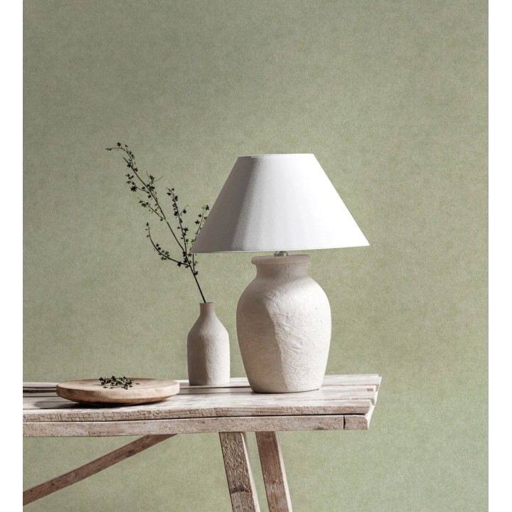 Papel pintado liso con textura arcillosa y acabado natural en color verde - William Texture 683444