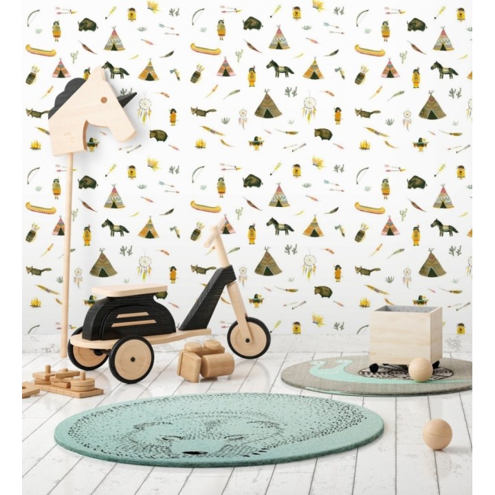 Papel pintado infantil campamento indio - Onawa Camp 125877