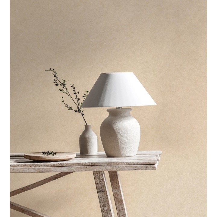 Papel pintado liso con textura arcillosa y acabado natural en color beige - William Texture 683445