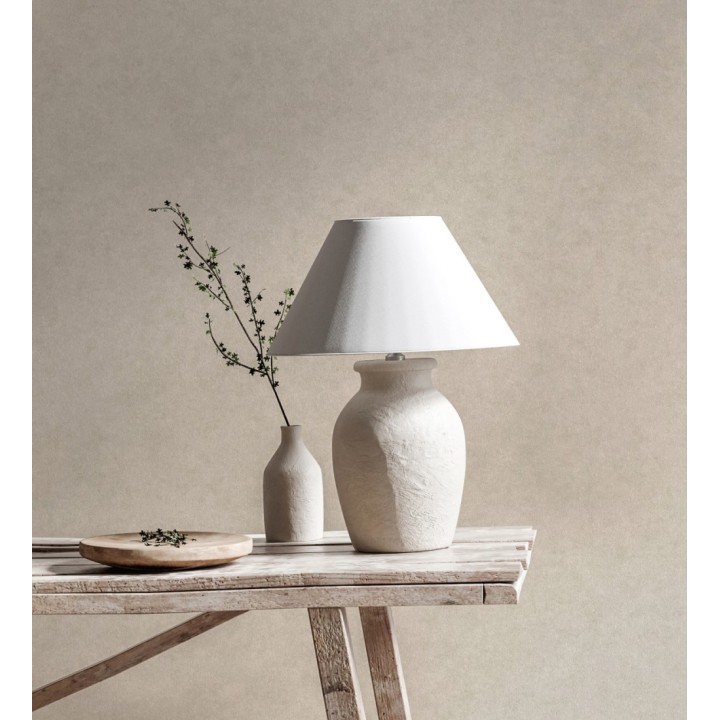 Papel pintado liso con textura arcillosa y acabado natural en color beige tostado - William Texture 683446