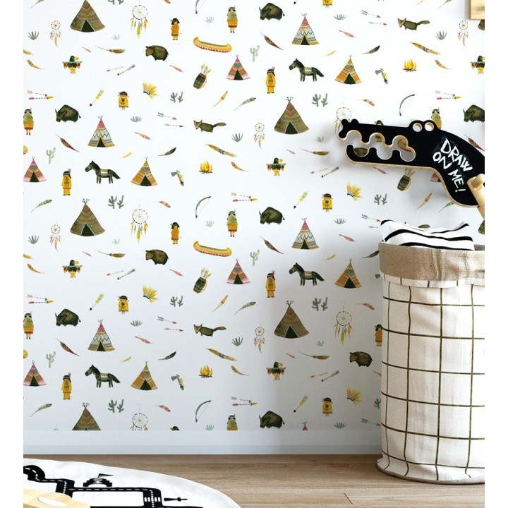 Papel pintado infantil campamento indio - Onawa Camp 125877