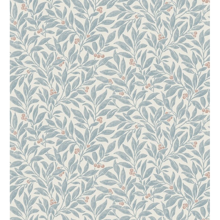 Papel pintado de hojas y frutos estilo botánico color azul - William Berries 683448