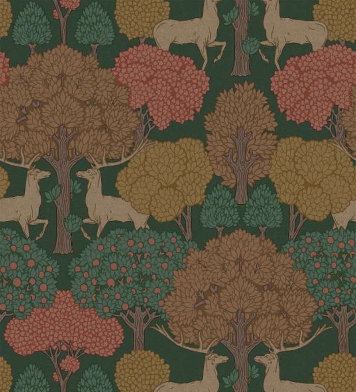 Papel pintado paisaje encantado del bosque con árboles y ciervos - Ebernoe Woods 683456