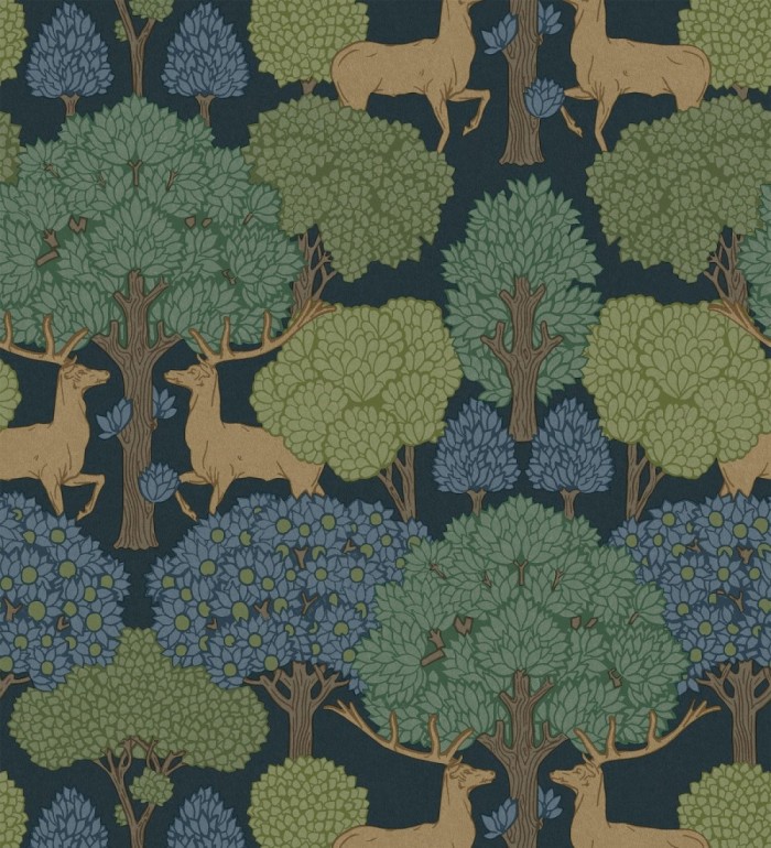 Papel pintado paisaje encantado del bosque con árboles y ciervos - Ebernoe Woods 683457