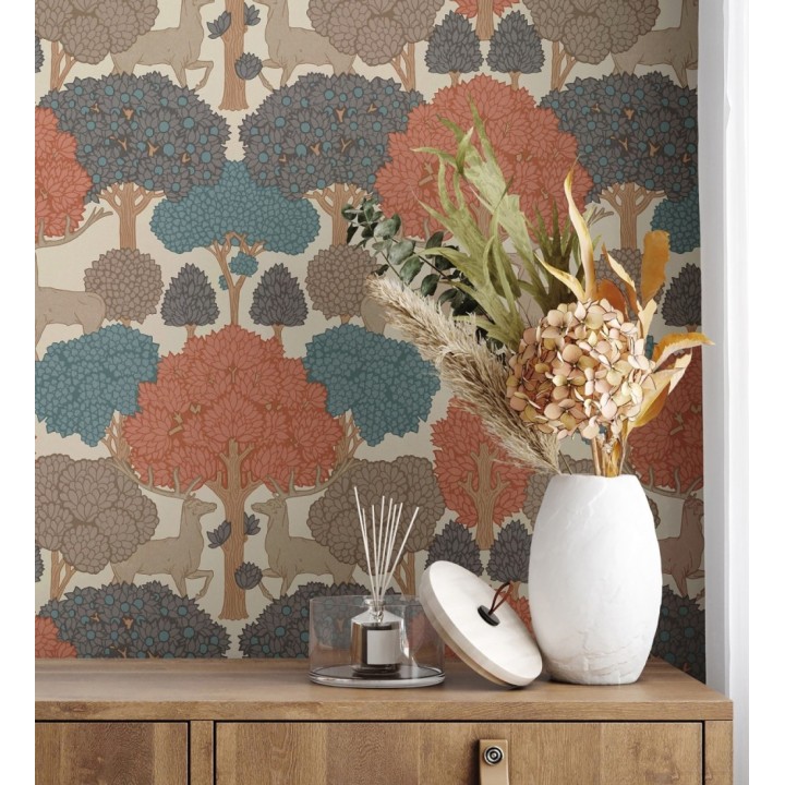 Papel pintado paisaje encantado del bosque con árboles y ciervos - Ebernoe Woods 683458