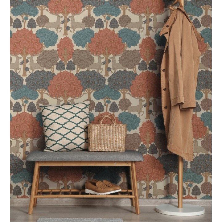 Papel pintado paisaje encantado del bosque con árboles y ciervos - Ebernoe Woods 683458