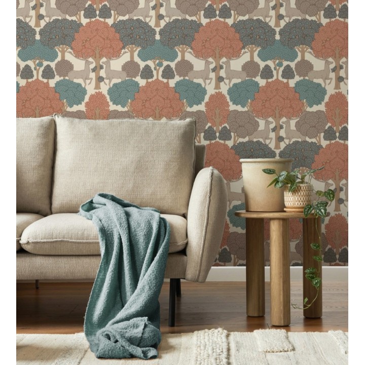 Papel pintado paisaje encantado del bosque con árboles y ciervos - Ebernoe Woods 683458