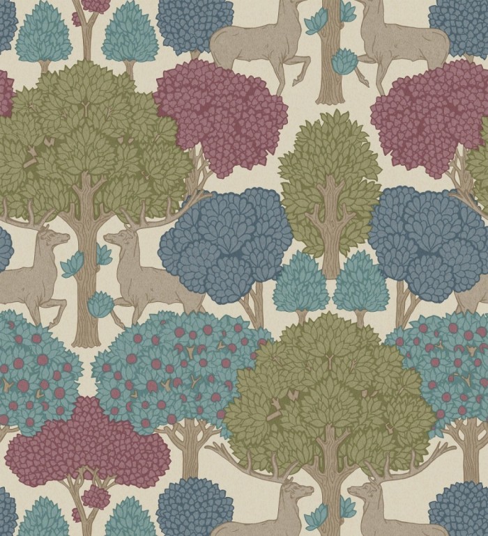 Papel pintado paisaje encantado del bosque con árboles y ciervos - Ebernoe Woods 683459