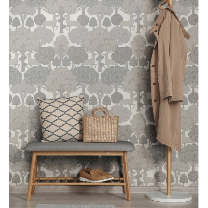 Papel pintado paisaje encantado del bosque con árboles y ciervos - Ebernoe Woods 683460