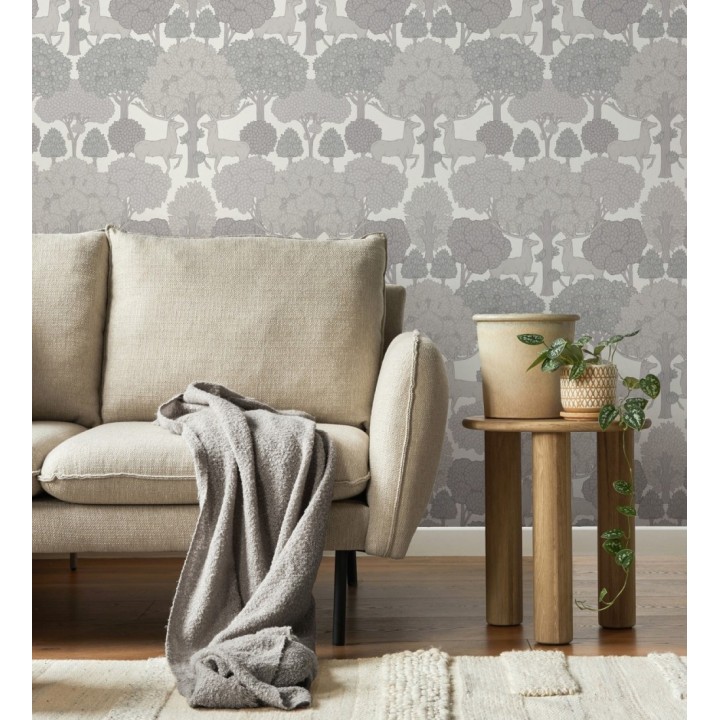 Papel pintado paisaje encantado del bosque con árboles y ciervos - Ebernoe Woods 683460